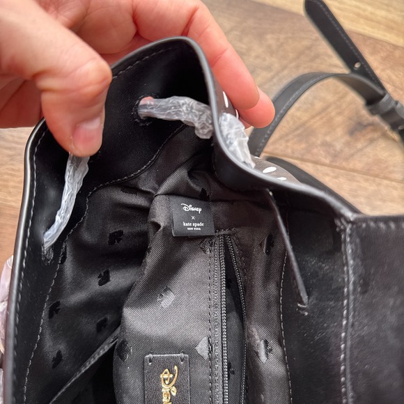 Kate Spade New York Disney x Minnie Mouse Drawstring Flap Backpack Polka Dot - Picture 10 of 14